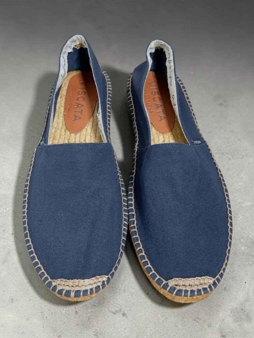 Viscata Barcelona Womens Espadrille Flats Size 11 Navy Canvas Slip On Shoes New